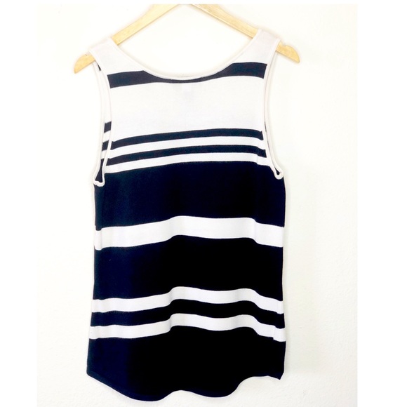 Lane Bryant Black and White Striped Sweater Vest - Picture 2 of 4